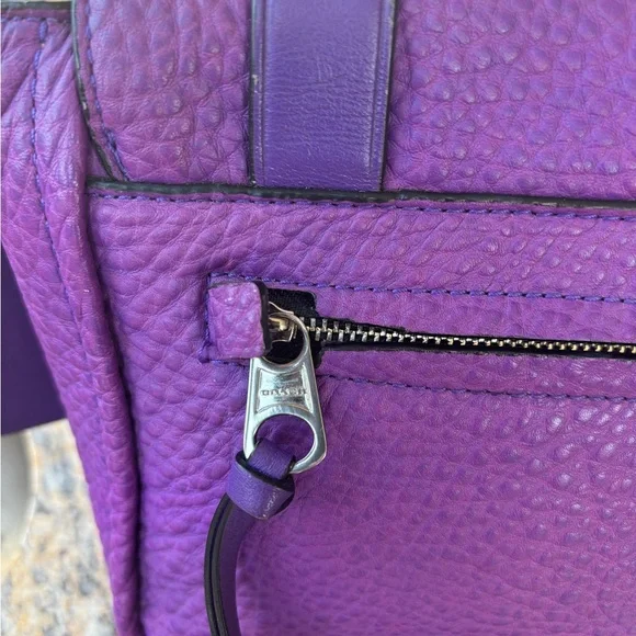 COACH Bleecker Mini Brooklyn Messenger & Matching Wristlet Set – Loganberry - Picture 13 of 13